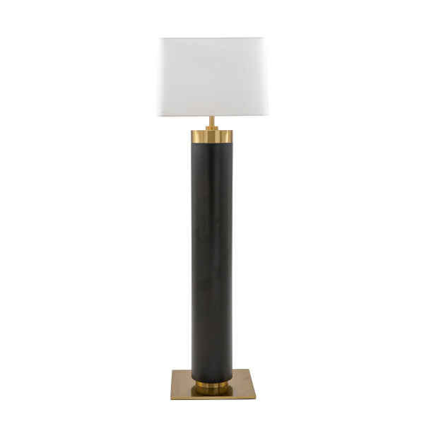 Lampe sur pied en métal noir et finition laiton doré VENDOME