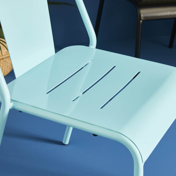 Chaise Achille alu bleu
